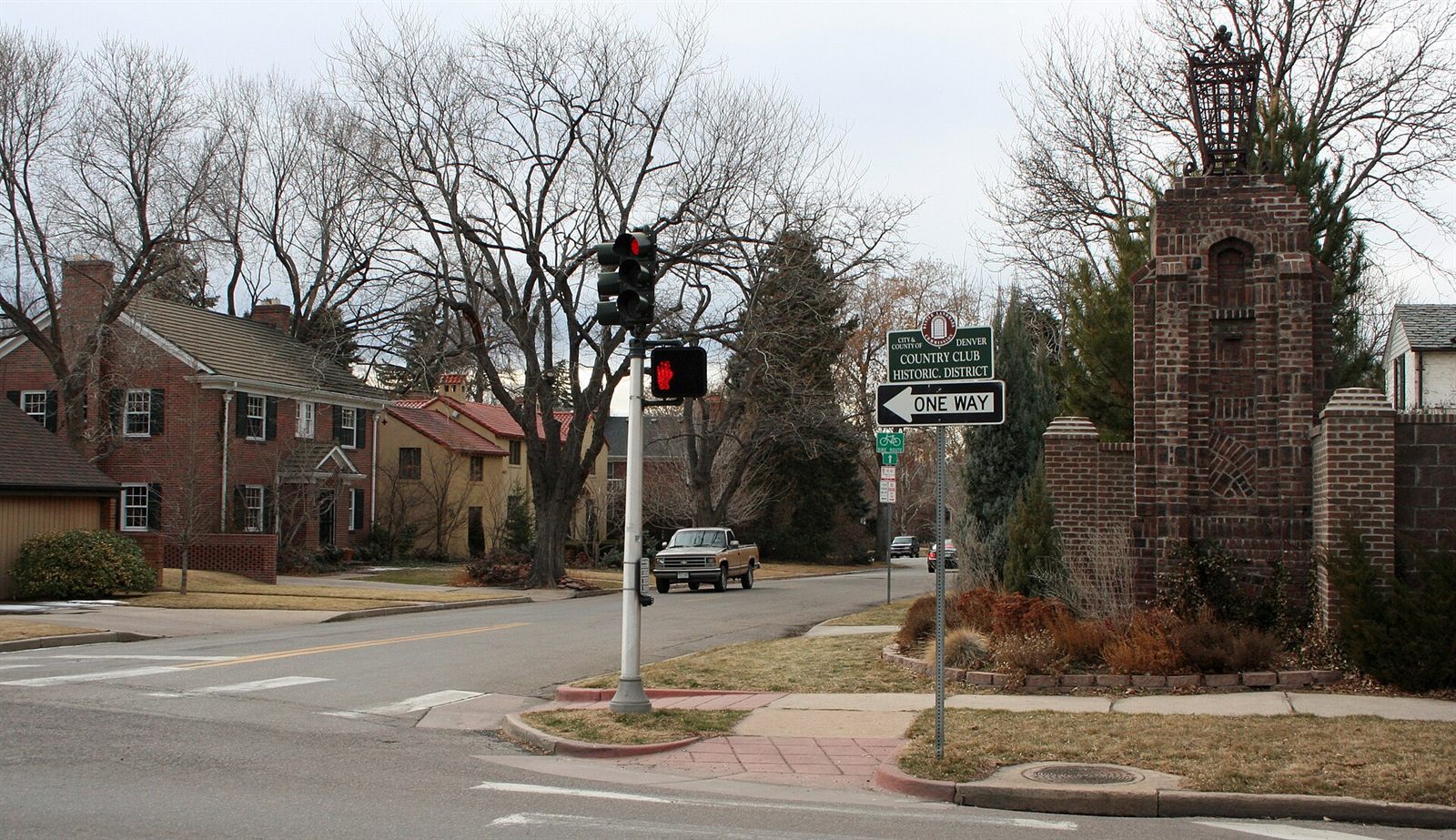 A residential street in Denver